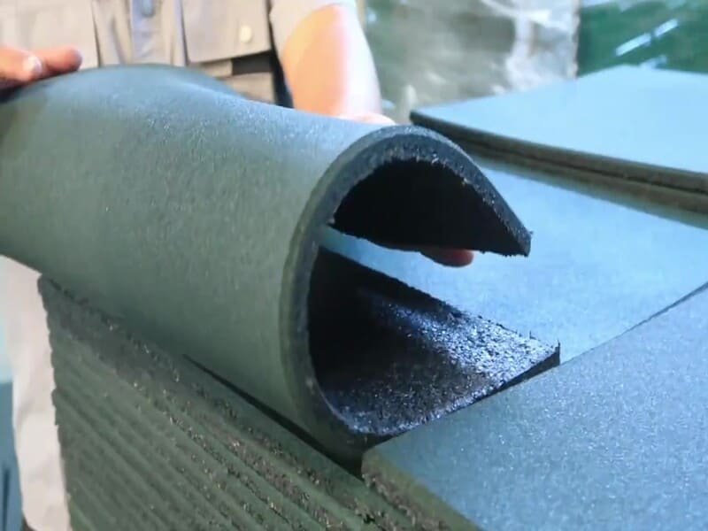 installing interlocking rubber tiles over old floor
